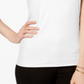 Camiseta básica feminina Alfani Petite com decote redondo, branca, tamanho Petite XL