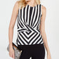 Blusa feminina com listras frontais torcidas da INC International Concepts, tamanho P
