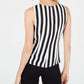 Blusa feminina com listras frontais torcidas da INC International Concepts, tamanho P