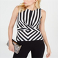 Blusa feminina com listras frontais torcidas da INC International Concepts, tamanho P