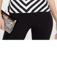 Blusa feminina com listras frontais torcidas da INC International Concepts, tamanho P