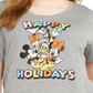 Camiseta gráfica moderna e luxuosa plus size Happy Disney Crew cinza tamanho 2X