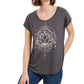 Camiseta feminina gráfica Style &amp; Co, preta, tamanho pequeno e pequeno