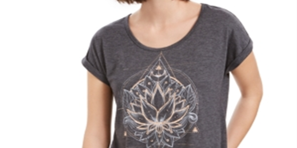 Camiseta feminina gráfica Style &amp; Co, preta, tamanho pequeno e pequeno