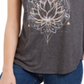 Camiseta feminina gráfica Style &amp; Co, preta, tamanho pequeno e pequeno