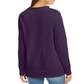Karen Scott Suéter Feminino de Algodão com Gola Falsa Roxo Tamanho P