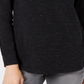 Blusa feminina com decote redondo e listras estilo &amp; co, preta, tamanho pequeno médio