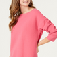 Suéter feminino com decote canoa canelado Style &amp; Co, rosa, tamanho médio