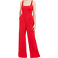 Macacão Calvin Klein Feminino Sem Mangas Decote Quadrado Perna Larga Vermelho Tamanho 10
