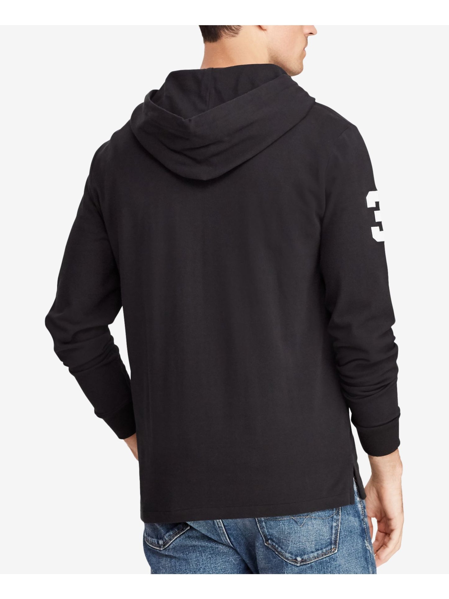 Moletom com capuz Ralph Lauren masculino de algodão, preto, tamanho pequeno