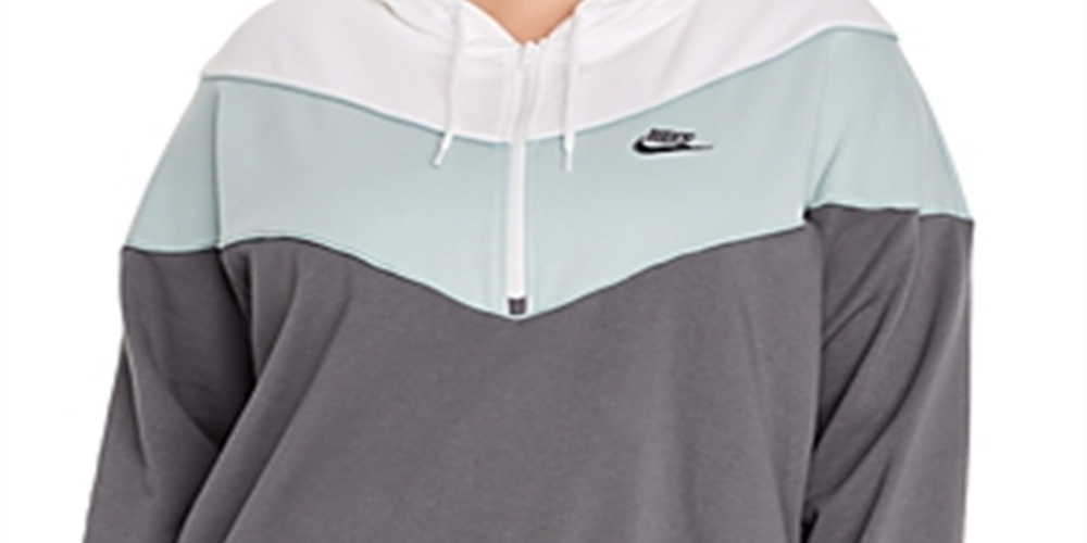 Moletom com capuz Nike Color Block feminino cinza tamanho 3X