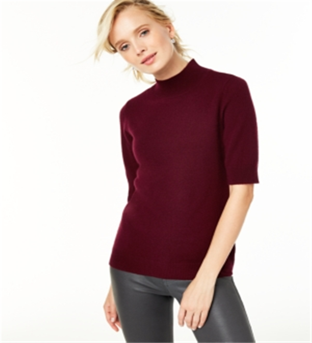 Suéter feminino de cashmere com gola alta Charter Club, vermelho Crantini, tamanho médio