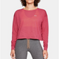 Under Armour Top curto feminino com elástico e cordão na cintura, rosa, tamanho XS