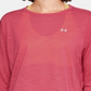 Under Armour Top curto feminino com elástico e cordão na cintura, rosa, tamanho XS