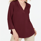 Blusa feminina Charter Club manga 3/4 vermelha tamanho GG