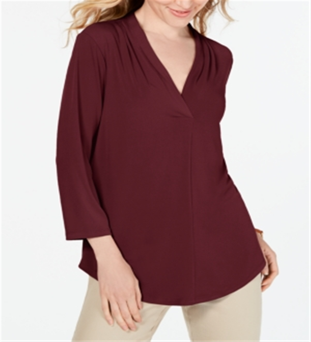 Blusa feminina Charter Club manga 3/4 vermelha tamanho GG