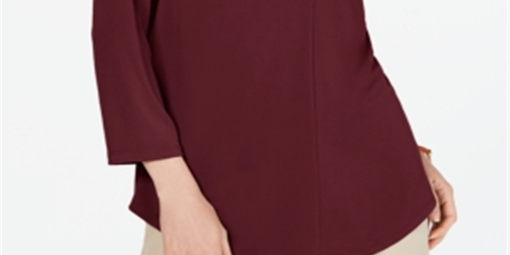 Blusa feminina Charter Club manga 3/4 vermelha tamanho GG