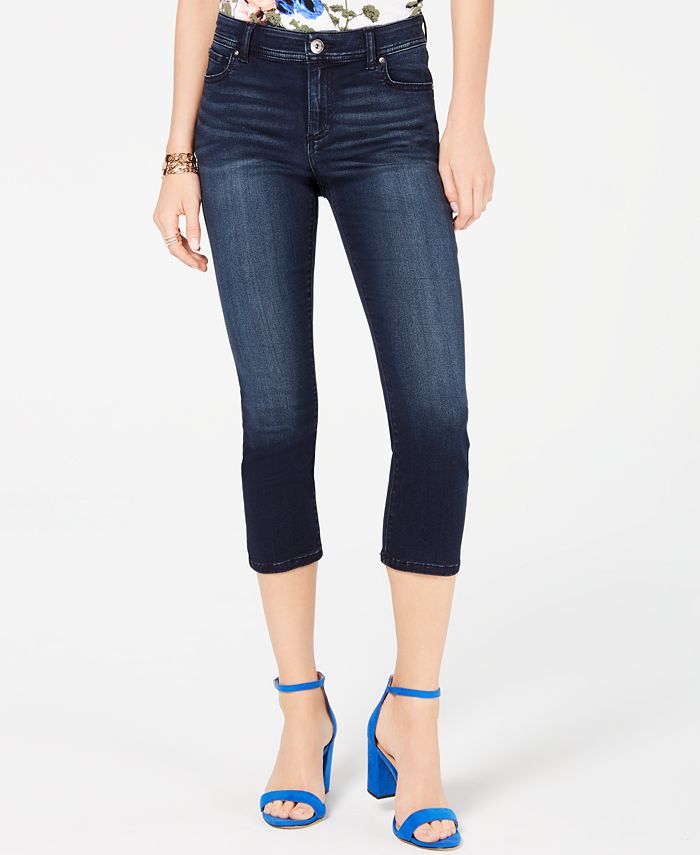 Calça jeans curta feminina INC Finity Stretch, azul curvilíneo, tamanho 6