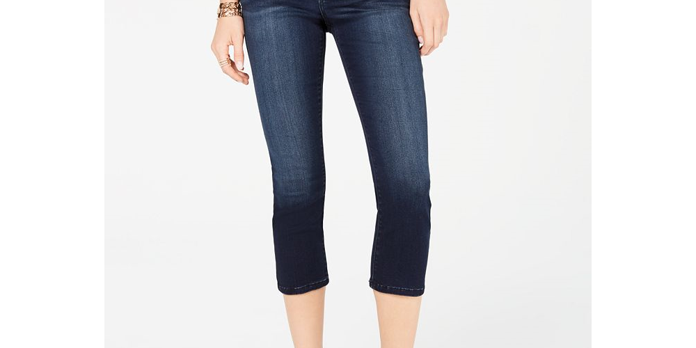 Calça jeans curta feminina INC Finity Stretch, azul curvilíneo, tamanho 6