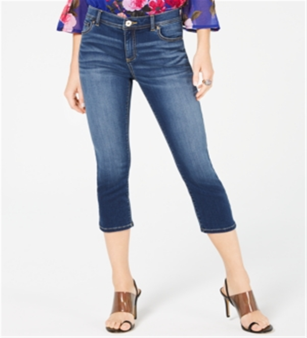 Calça jeans curta feminina INC Finity Stretch, azul curvilíneo, tamanho 6