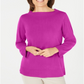 Karen Scott Suéter Feminino Gola Bateau Manga Longa Roxo Framboesa Tamanho Médio