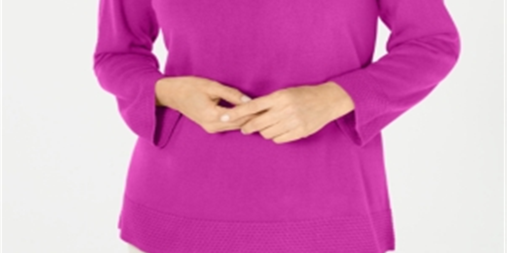 Karen Scott Suéter Feminino Gola Bateau Manga Longa Roxo Framboesa Tamanho Médio