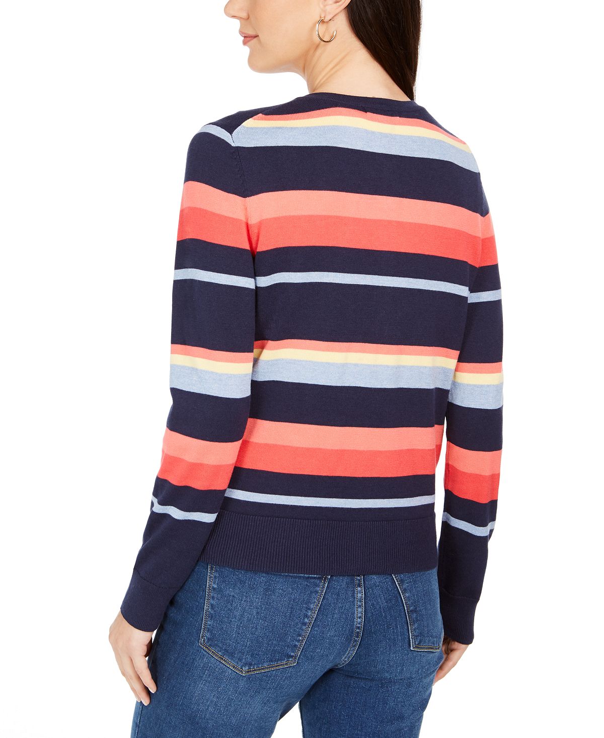 Cardigan listrado feminino Charter Club azul tamanho -XL