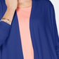 Karen Scott Cardigan Feminino Frente Aberta Azul Tamanho Pequeno XL
