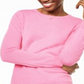 Suéter de cashmere com gola redonda feminino Charter Club, rosa, tamanho pequeno