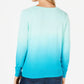 Cardigan feminino Charter Club Ombre turquesa azul-pedra tamanho pequeno