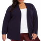 Cardigan feminino com acabamento em botões, azul, tamanho 3X, da Style &amp; Co