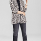 Cardigan feminino de cashmere puro com estampa animal Charter Club, preto, tamanhos pequeno S