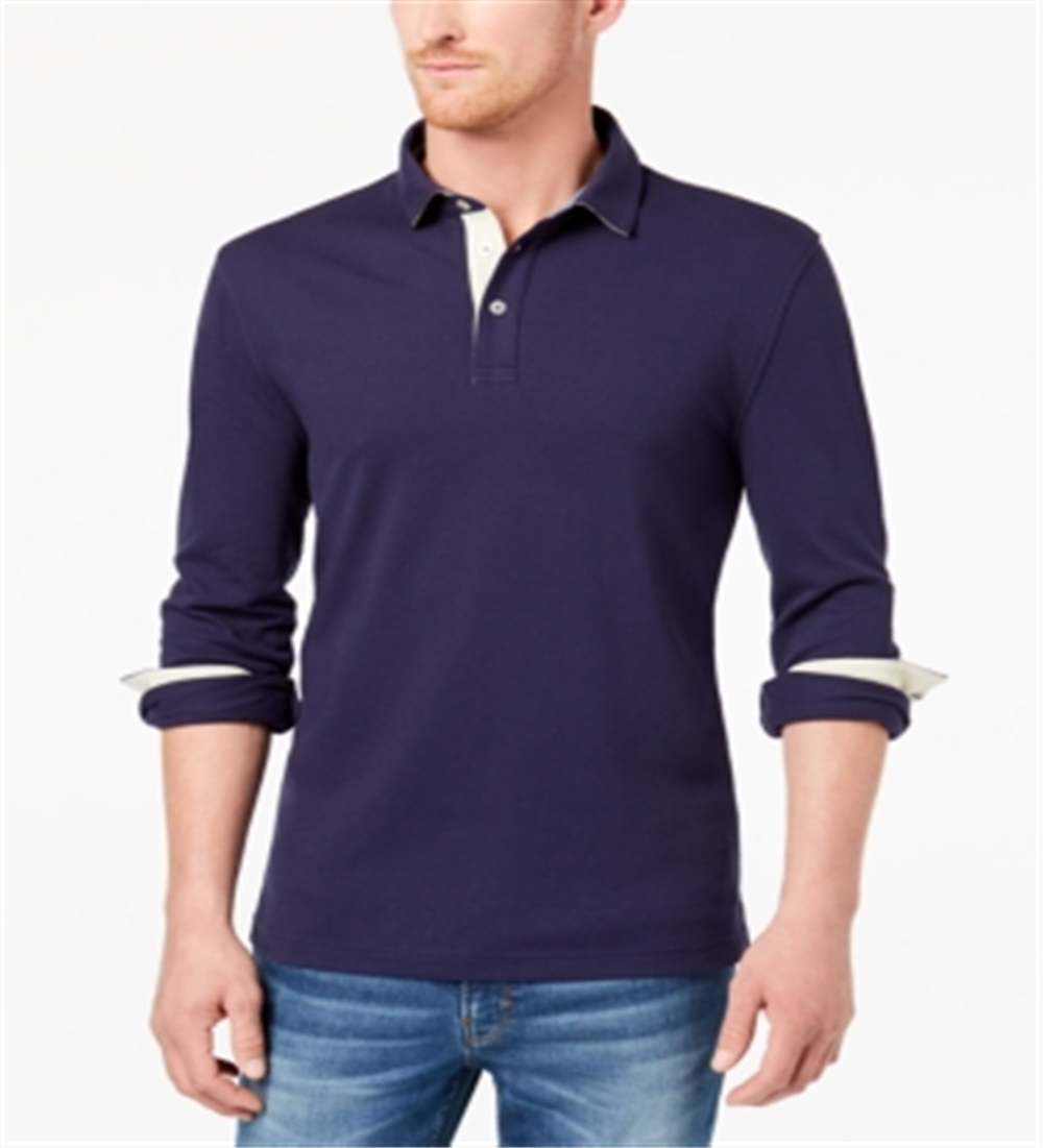 Polo de desempenho de malha masculino Club Room azul tamanho XXL