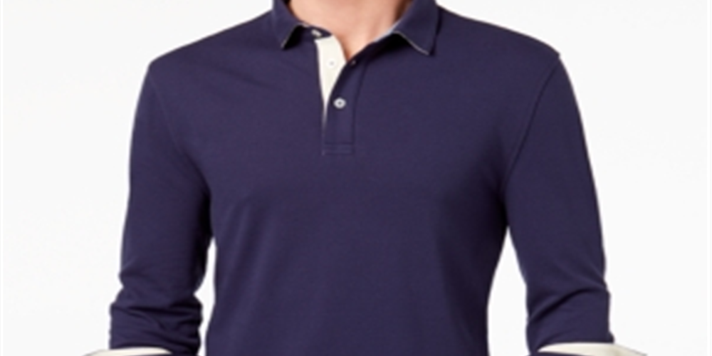 Polo de desempenho de malha masculino Club Room azul tamanho XXL