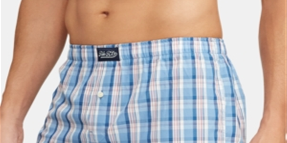 Polo Ralph Lauren Boxer Masculino Xadrez com Botões Azul Tamanho GG