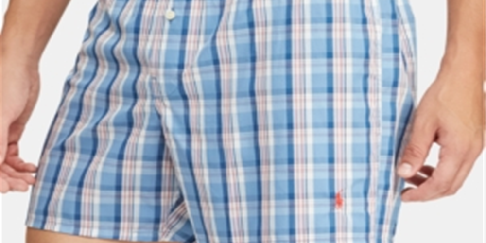 Polo Ralph Lauren Boxer Masculino Xadrez com Botões Azul Tamanho GG