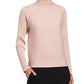 Suéter feminino de lã com gola funil Eileen Fisher, rosa, tamanho PL