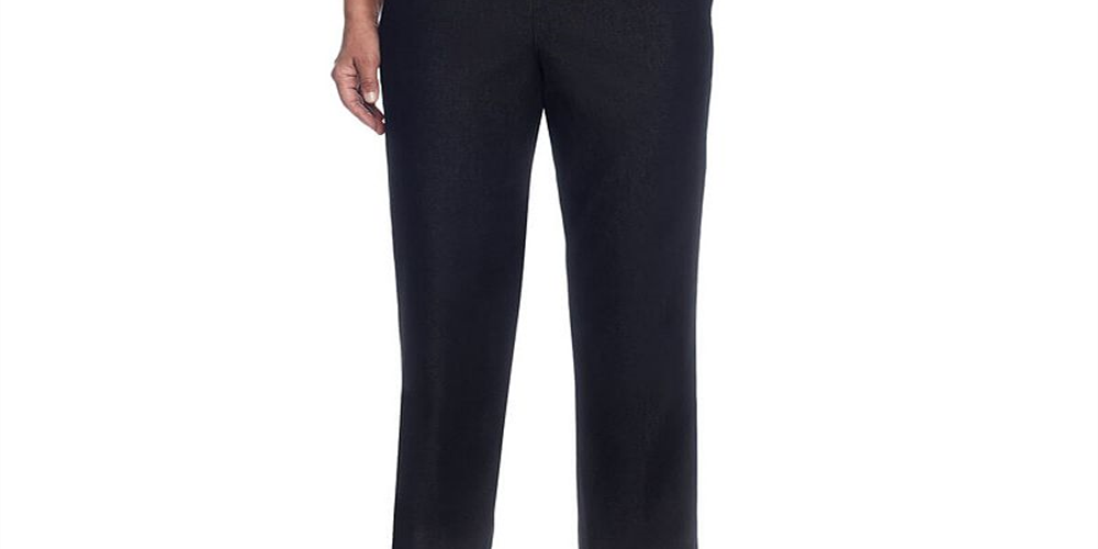 Calça jeans feminina Alfred Dunner Classics com perna reta, preta, tamanho 18 S