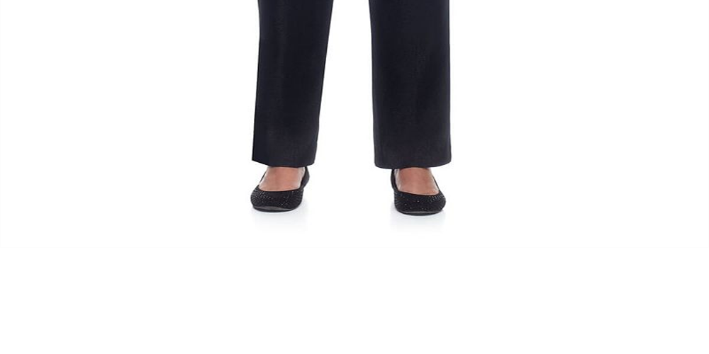 Calça jeans feminina Alfred Dunner Classics com perna reta, preta, tamanho 18 S