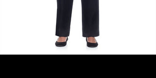 Calça jeans feminina Alfred Dunner Classics com perna reta, preta, tamanho 18 S
