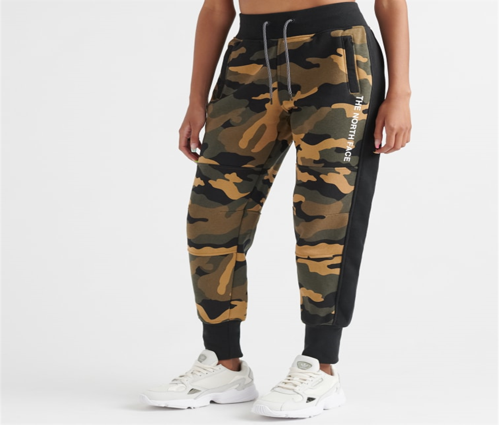 Calça de moletom feminina The North Face Fitness Running Camo Verde Tamanho Grande