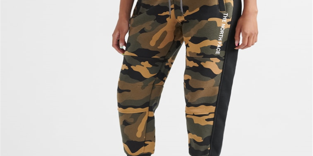 Calça de moletom feminina The North Face Fitness Running Camo Verde Tamanho Grande