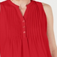 Charter Club Top Feminino Petite Pintucked Risky Vermelho Tamanho Petite M