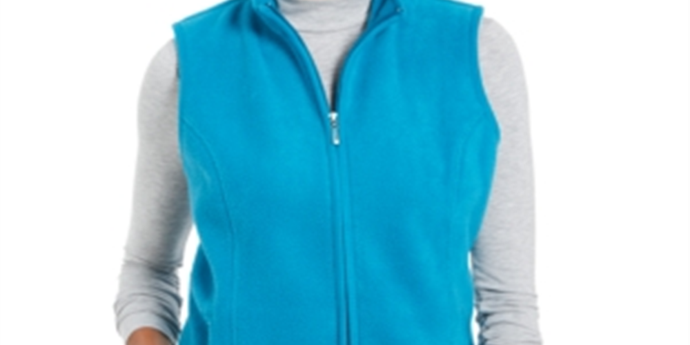 Karen Scott Colete Esportivo Feminino com Zíper Zeroproof Fleece Azul-petróleo Cristal Tamanho P