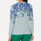 Cardigan feminino com estampa floral brilhante Charter Club, verde, tamanho XS