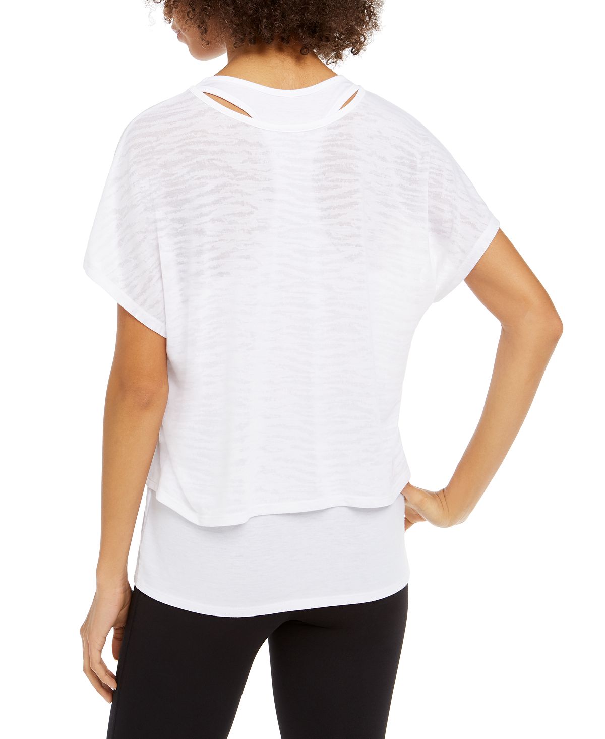 Camiseta feminina Ideology com decote redondo e manga curta, branca, tamanho XL