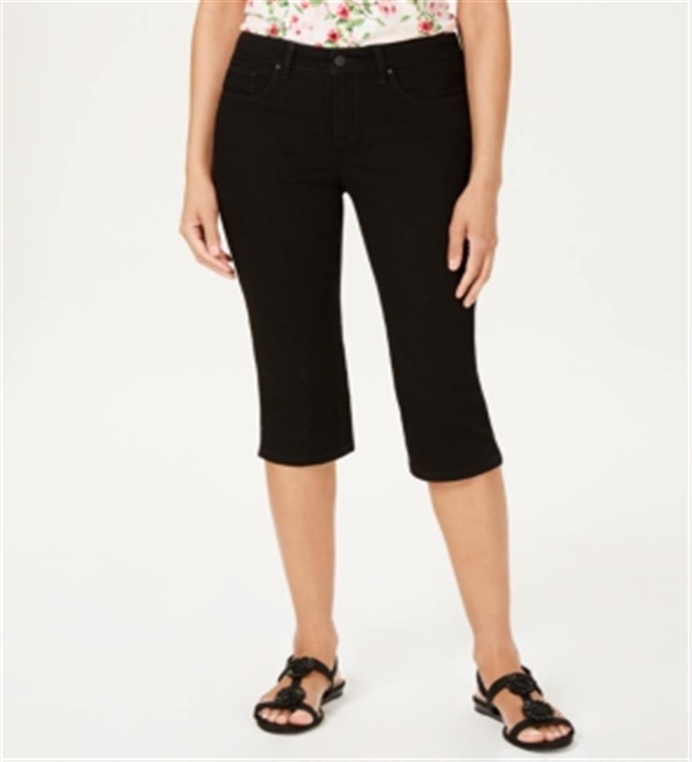 Calça jeans skinny com controle de barriga feminina Charter Club, preta saturada, tamanho 8