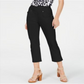 Calça skinny curta feminina INC, preta escura, tamanho 12 P