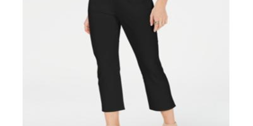 Calça skinny curta feminina INC, preta escura, tamanho 12 P