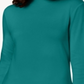 Karen Scott Blusa de algodão com gola alta e manga comprida feminina, verde, tamanho pequeno G